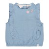 Lichtblauwe top met bloemetjes - T-shirt sleeveless denim blue